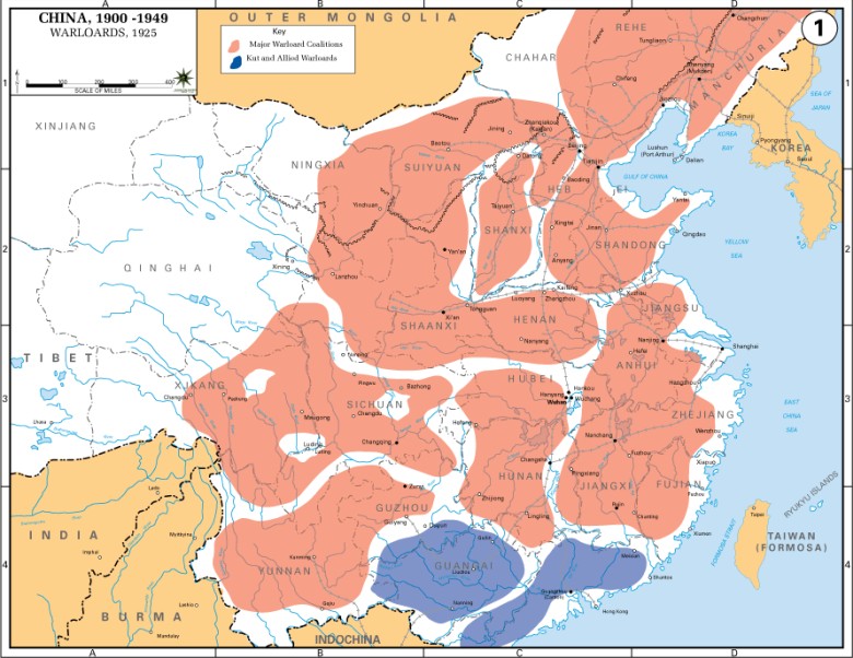 Regionalne koalicje w Chinach w przeddzień wojny domowej, 1925 roku