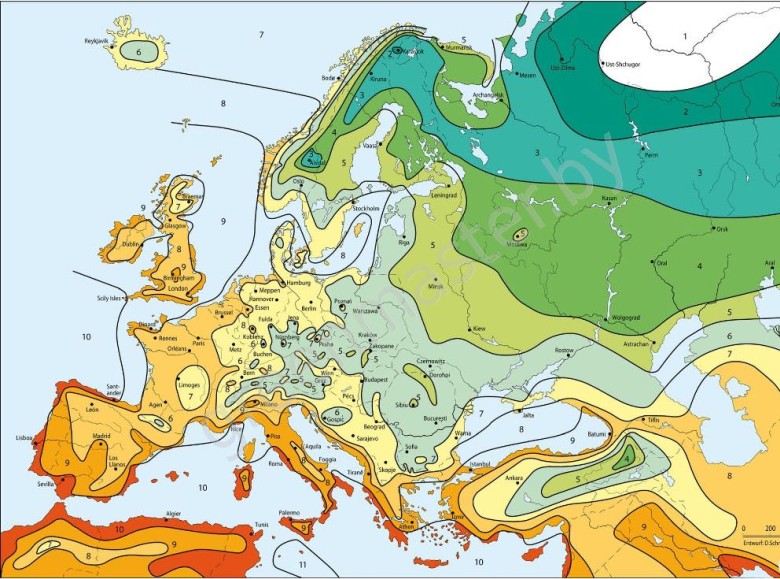 Zimowe temperatury w Europie