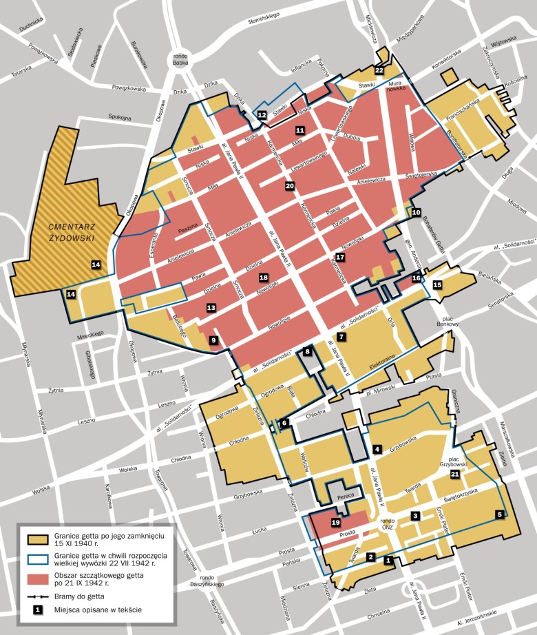 Mapa warszawskiego getta
