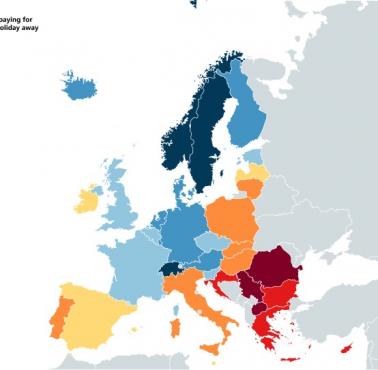 Odsetek ludności, która nie może sobie pozwolić na opłacenie jednego tygodnia urlopu w roku, Europa, 2017