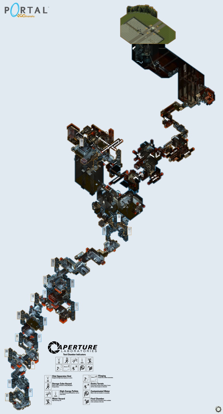 Pełna izometryczna mapa gry Portal 1 na PC