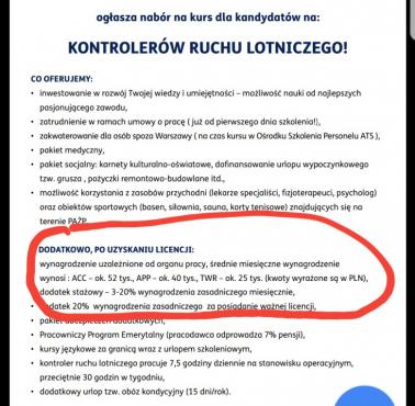 Płace 2018 - kontroler ruchu lotniczego