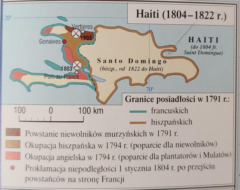 Mapa Haiti w latach 1804-1822