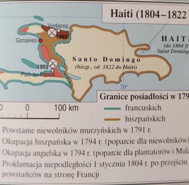 Mapa Haiti w latach 1804-1822