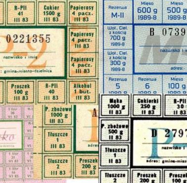 Czasy Jaruzelskiego (nie mylić z epoką Gierka), kartki na podstawowe produkty spożywcze