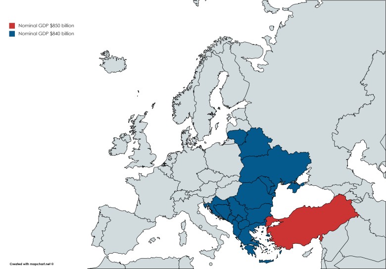 Dwa regiony o równoważnych PKB