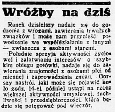 Precyzyjny horoskop na konkretny dzień z 1932 roku :)