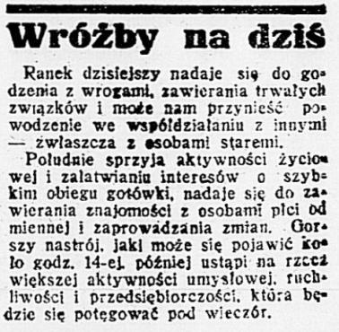 Precyzyjny horoskop na konkretny dzień z 1932 roku :)