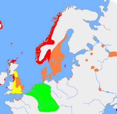 Występowanie języka niemieckiego w Europie w X wieku