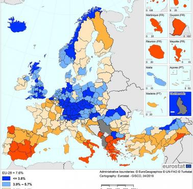 Stopa bezrobocia 2017, Eurostat