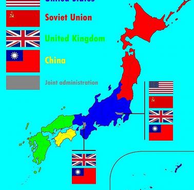 Planowane strefy okupacyjne Japonii po II wojnie