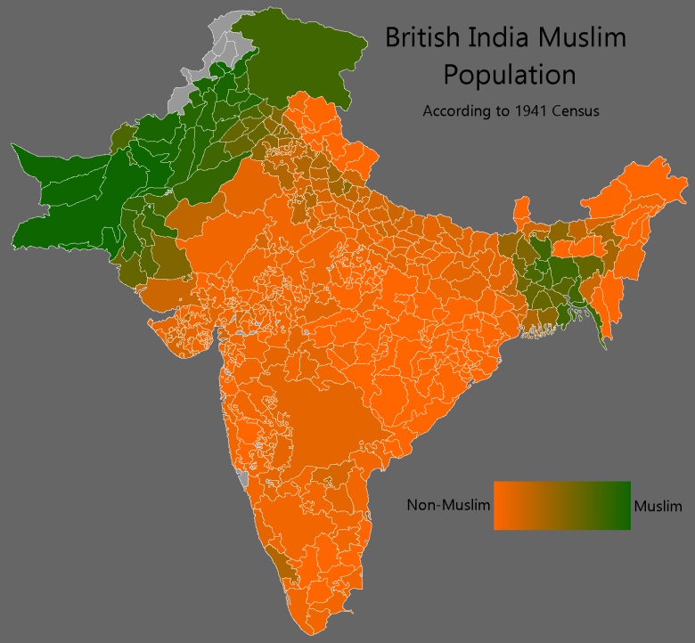 Populacja muzułmańska w Indiach Brytyjskich w 1941 roku