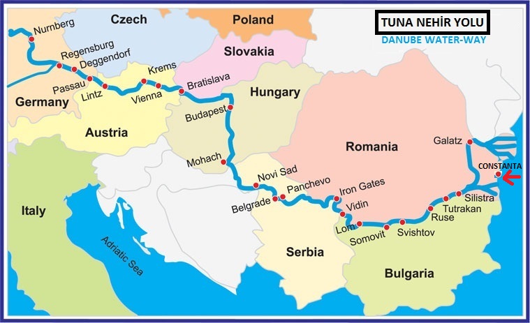 Kraje, przez które przepływa Dunaj