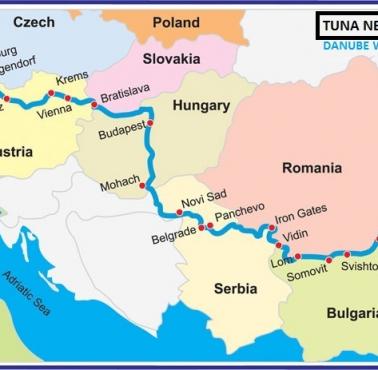 Kraje, przez które przepływa Dunaj