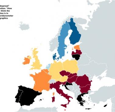 Jak powszechna jest korupcja w twoim kraju?, Europa