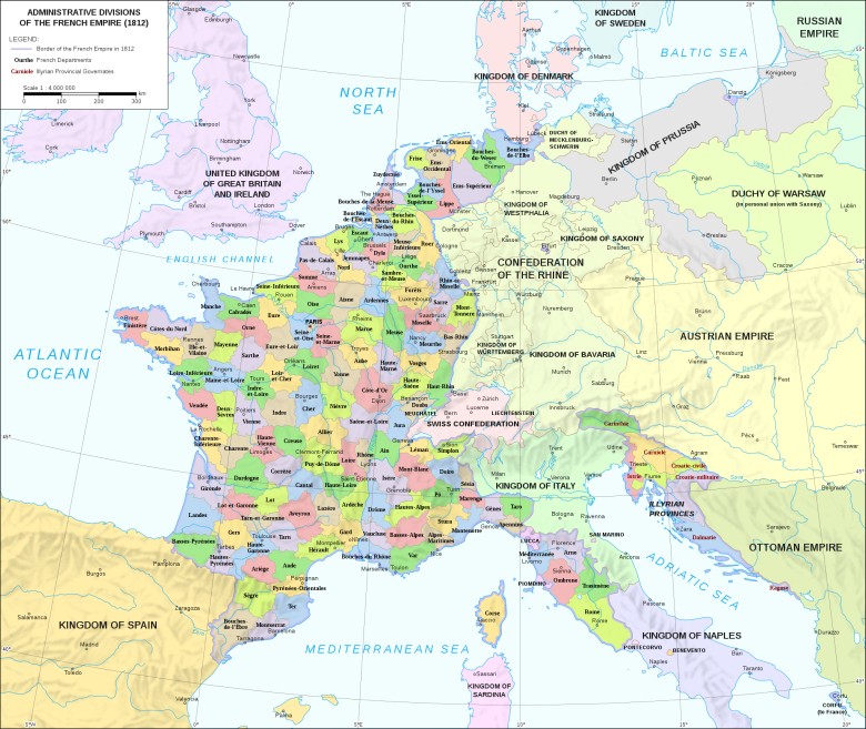 Podział administracyjny imperium Napoleona w 1812 roku