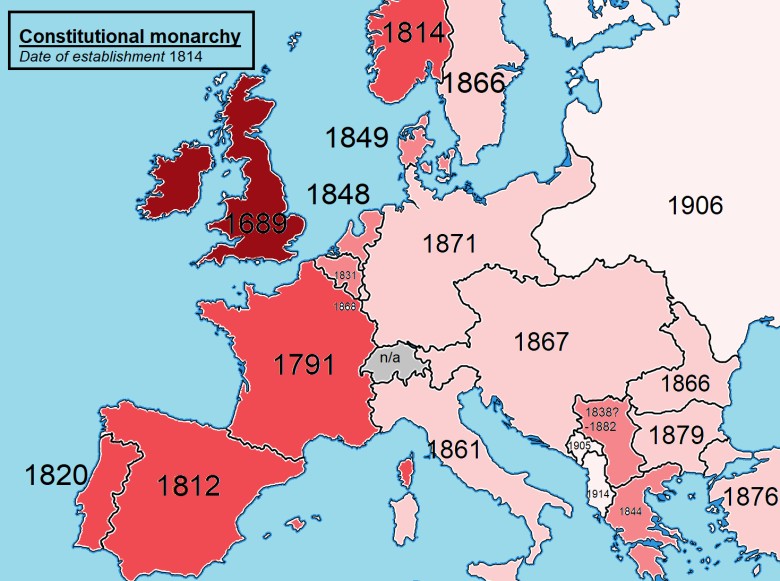 Ustanowienie monarchii konstytucyjnej w Europie od 1812 roku