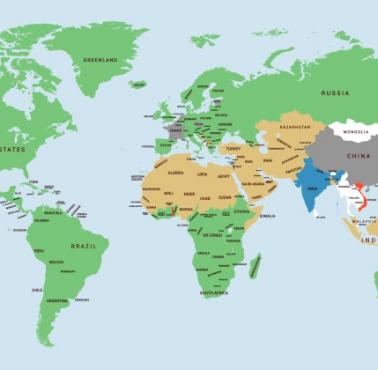 Dominujące religie w poszczególnych krajach świata w 2050 roku (prognoza)