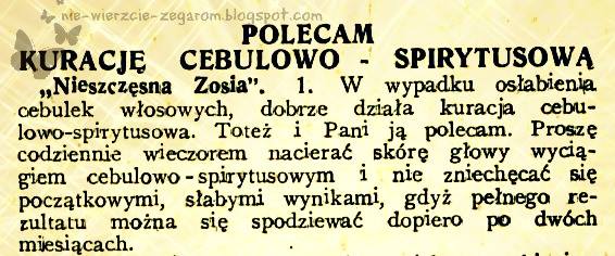 Kuracja z pisma Moja przyjaciółka z 1938 roku
