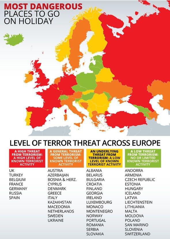 Poziom terroru w Europie