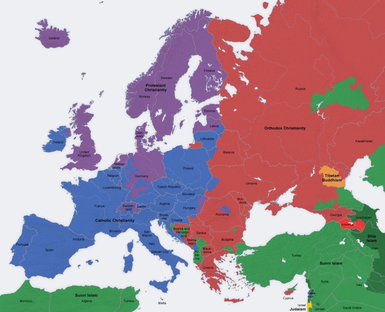 Dominujące religie w Europie