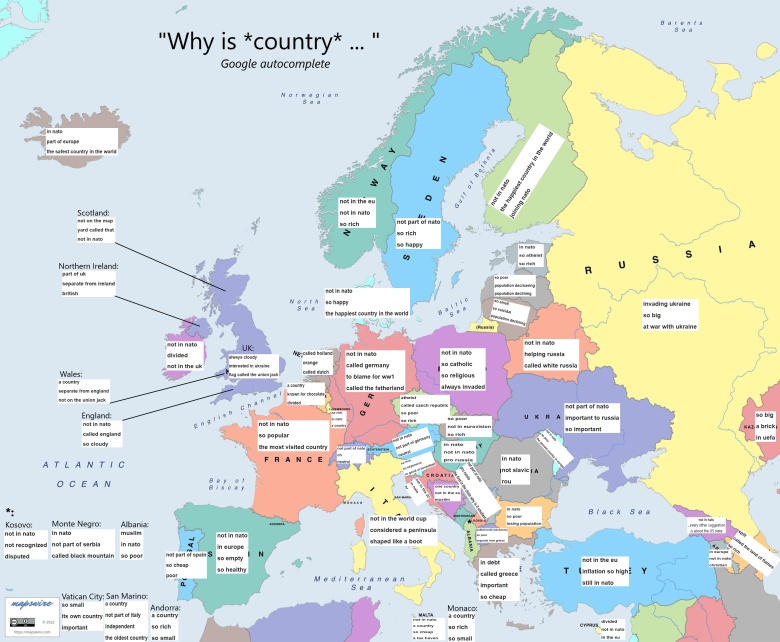 Top3 autouzupełniania Googla na pytanie Dlaczego (ludzie z kraju)…?, USA, lipiec 2022