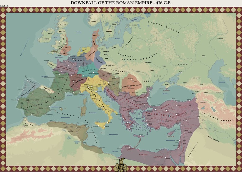 Państwa powstałe po upadku Imperium Rzymskiego - Zachodniego, 476 rok