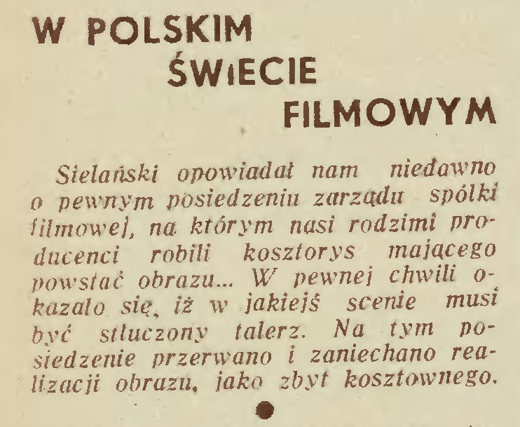 Z życia filmowca, 1937