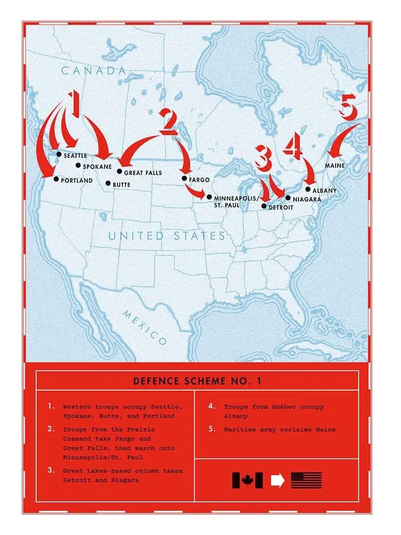 Plan wojny USA z Wielką Brytanią (o Kanadę), plan ataku Kanady na USA
