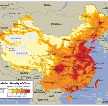 Gęstość zaludnienia Chin
