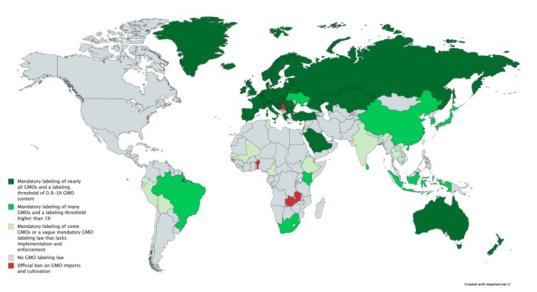 Prawne uregulowania dotyczące GMO (od ang. genetically modified organism) w różnych krajach