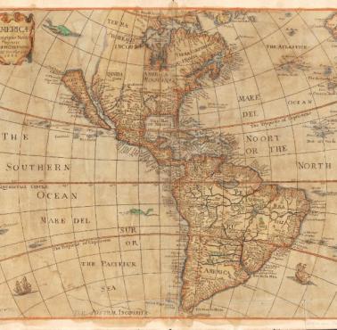 Mapa obu Ameryk - Americæ Descriptio Nova z 1666 roku