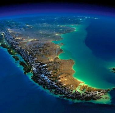 Reliefowa mapa Ameryki Południowej