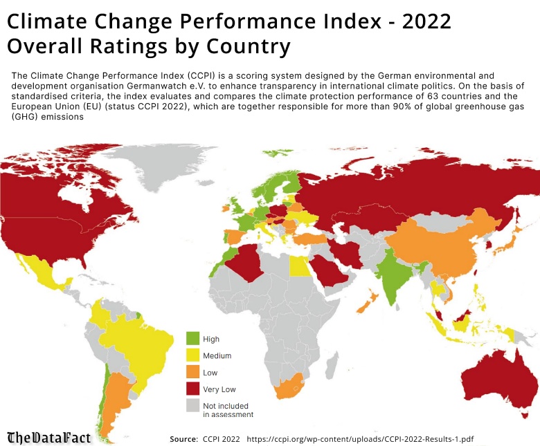 Kraje, które najbardziej i najmniej odczują zmiany klimatu, 2022