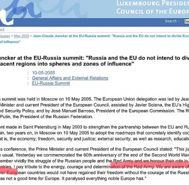 „Oddajemy cześć Armii Czerwonej za rolę jaką odegrała w wyzwoleniu wielu europejskich krajów”: J.C.Juncker, 2005