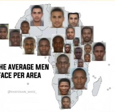 Uśredniony wygląd męskiej twarzy w Afryce