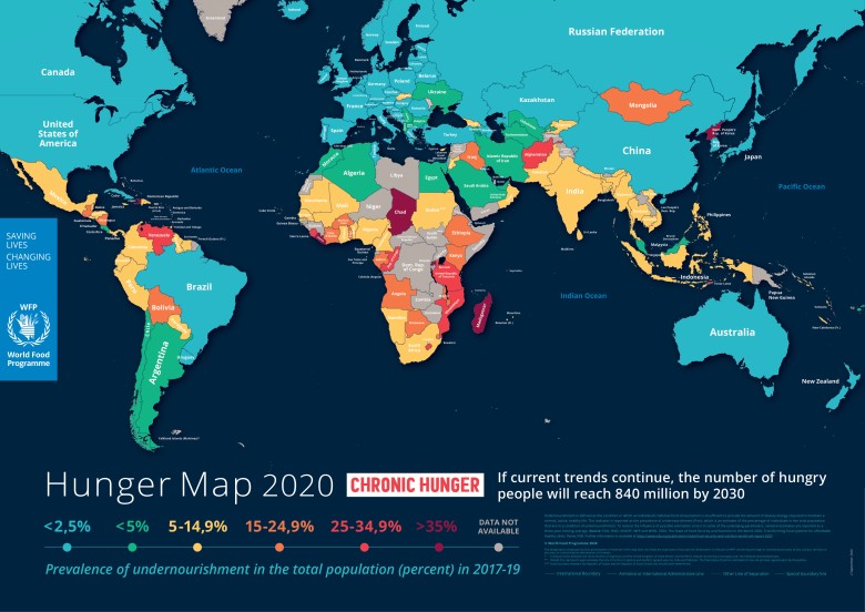 Światowy Program Żywnościowy, mapa głodu, 2020