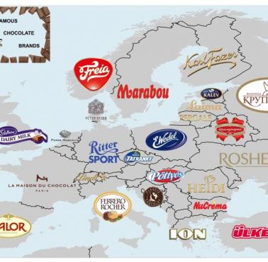 Najbardziej znane czekoladowe marki w poszczególnych państwach Europy