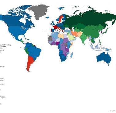 Konsumpcja alkoholu (z podziałem na rodzaje) w poszczególnych państwach świata