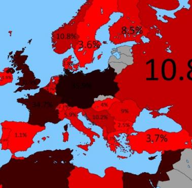 Wydatki wojskowe jako procent PKB w 1940 roku