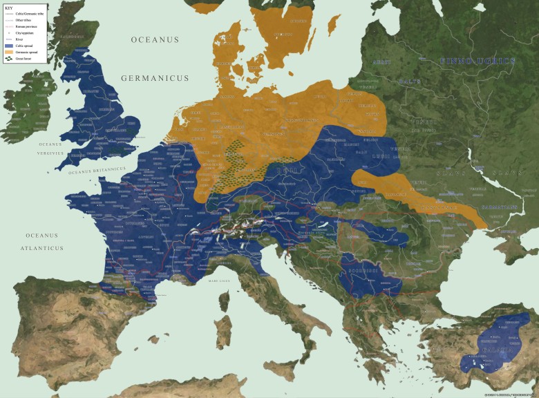 Plemienna mapa starożytnej Europy