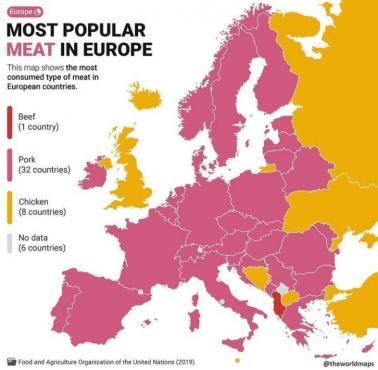 Najpopularniejsze mięso w Europie, 2019