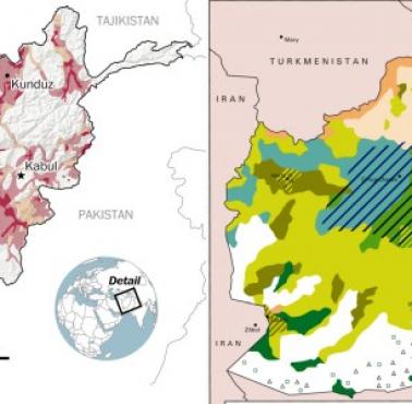 Mapa etniczna Afganistanu i strefy pod kontrolą NATO