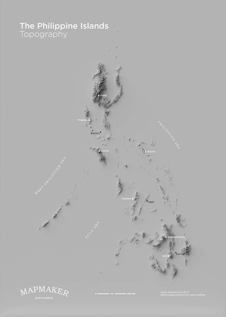 Topograficzna mapa Filipin