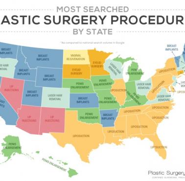 Najpopularniejsze zabiegi chirurgii plastycznej według stanu w USA