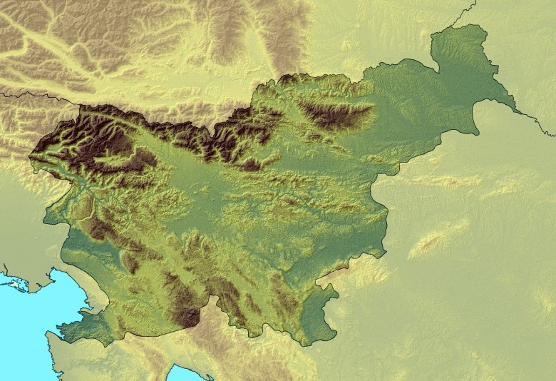 Reliefowa mapa Słowenii