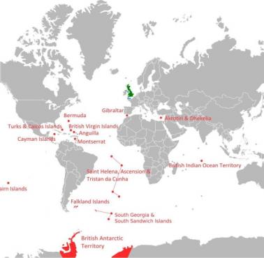 Pozostałości Imperium Brytyjskiego, czyli terytoria zamorskie Wielkiej Brytanii