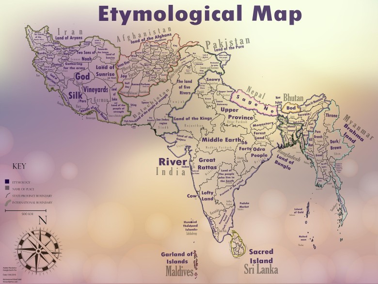 Mapa etymologiczna Azji Południowej