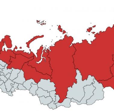 Populacja Moskwy nałożona na mapę Rosji
