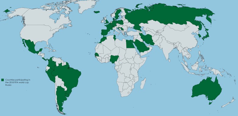 Państwa uczestniczące w mundialu Rosja 2018